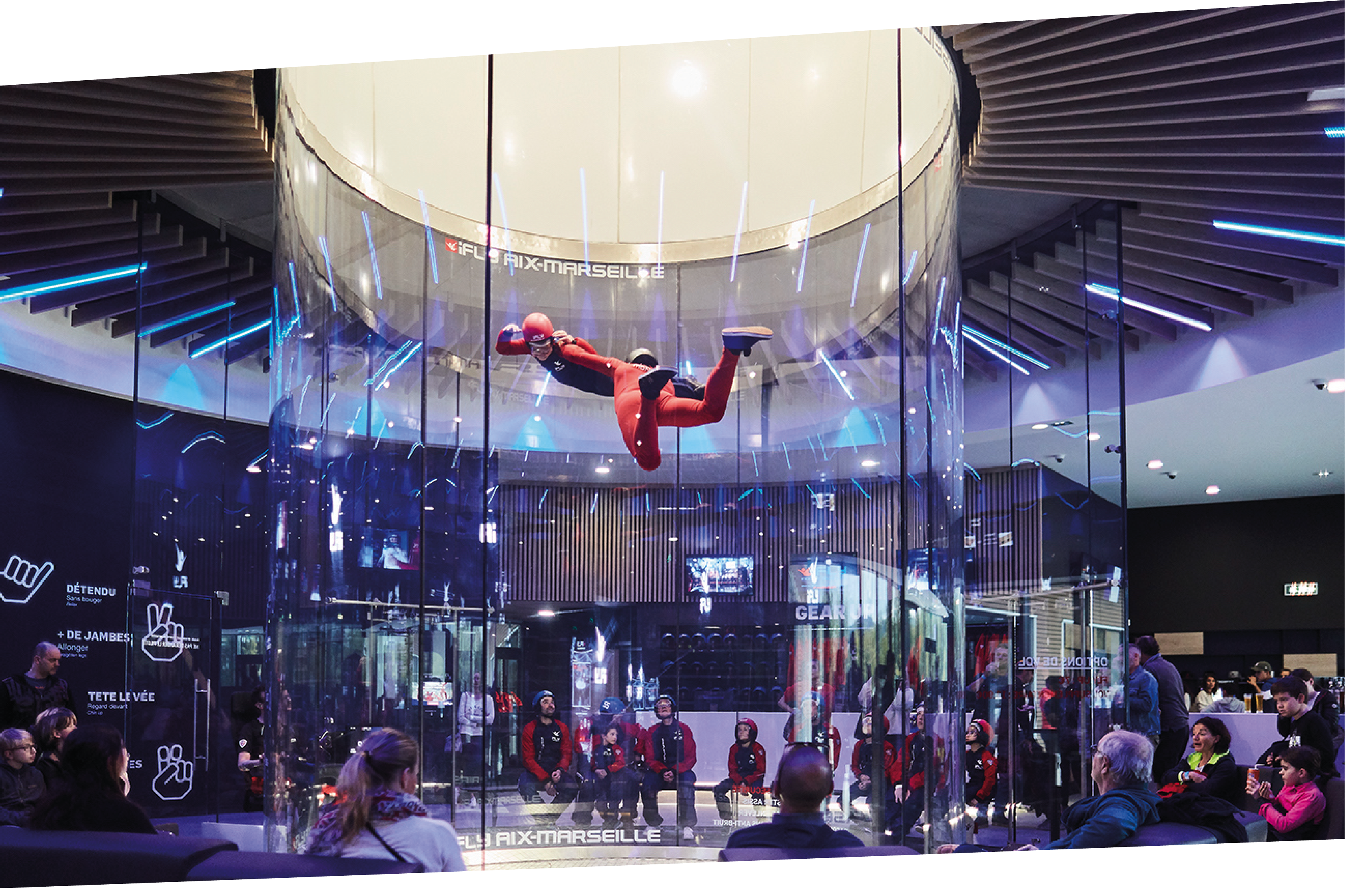 ifly aix marseille chute libre indoor simulateur de vol vue du tunnel flyup