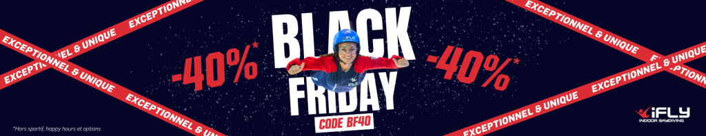 bannière black Friday 2026 ifly chute libre indoor